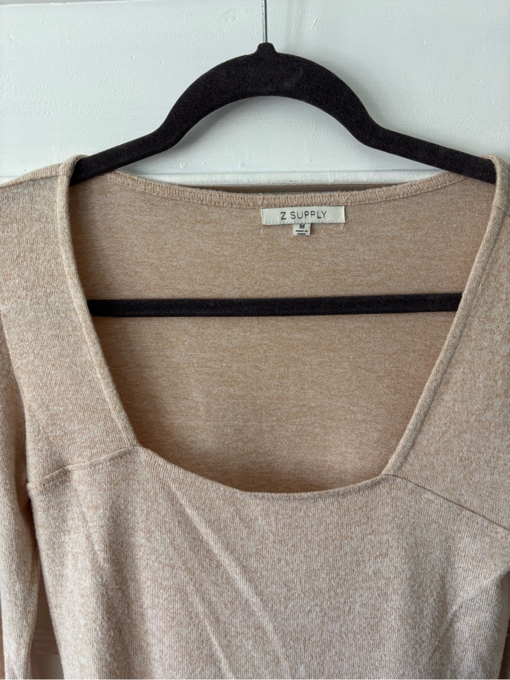 Z Supply Long Sleeve Scoop Neck Bodysuit - Taupe - Picture 2 of 5